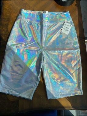 Holographic Silver Shorts